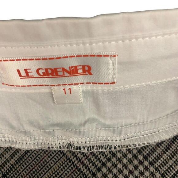 Le Grenier Womens 2 Pc Plaid Blouse Faux Vest Full Zip Top & Dress Pants Size 11 - Picture 5 of 12